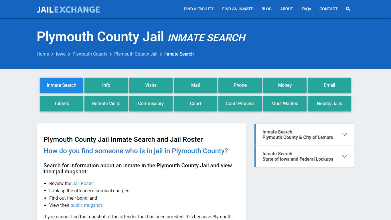 Inmate Search: Roster & Mugshots - Plymouth County Jail, IA